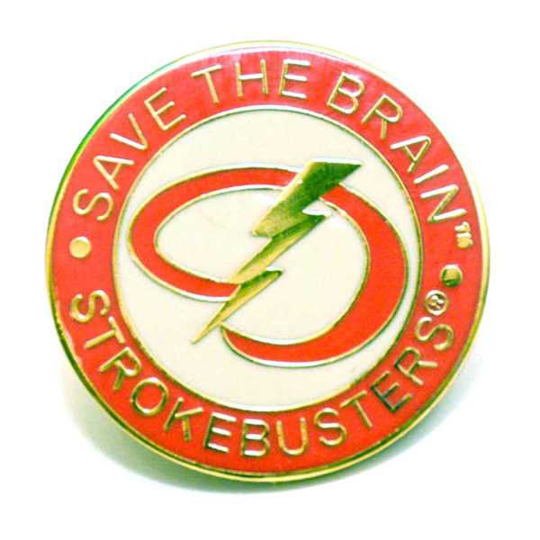 Save The Brain Lapel Pin from strokemadesimple.com